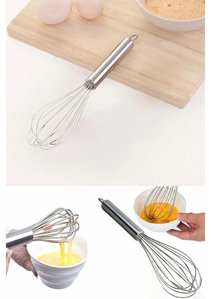 Paslanmaz Çelik 25CM Çırpıcı Yumurta Süt Karıştırıcı Hamur Çırpıcı Metal Saplı Lüx Çırpıcı modelleri