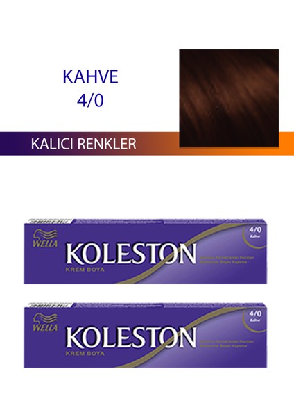 2 Adet Single Tüp Boya Saç Boyası Kahve 4/0