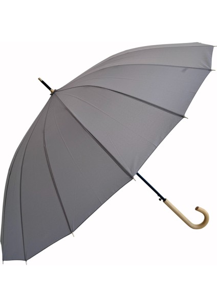 Açık Gri 1. Sınıf Kalite Baston Tip Rüzgar Korumalı Metal 16 Telli Siyah Gövde fiyatları