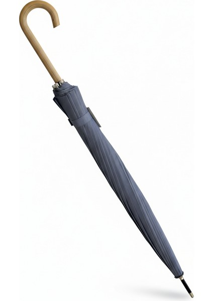 Açık Gri 1. Sınıf Kalite Baston Tip Rüzgar Korumalı Metal 16 Telli Siyah Gövde modelleri