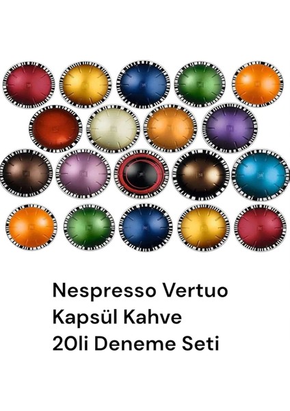 Vertuo Espresso / Double Espresso / Lungo 20’li Karışık Kapsül Kahve Deneme Seti (Vertuo Makine Uyumlu)