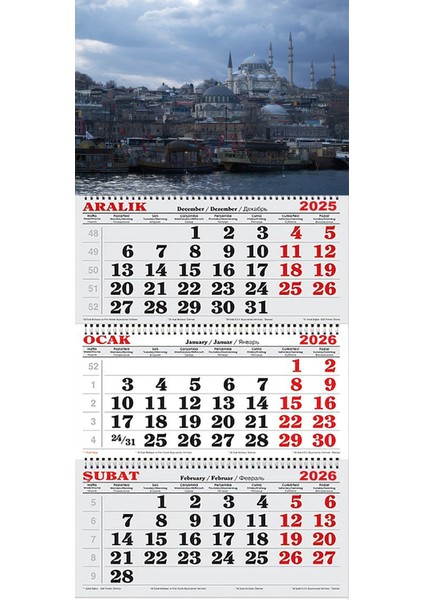 2026 Yılı Gemici Takvimi-Bulutlar Altında Eminönü