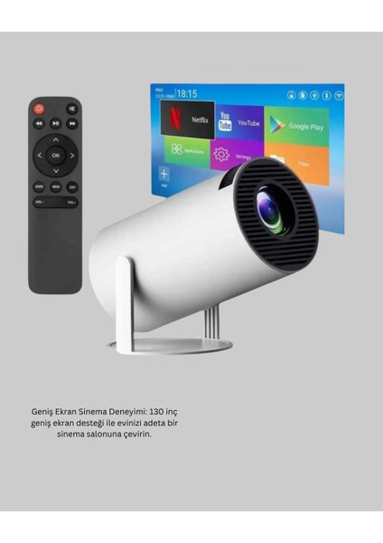 Ev Sineması Projeksiyon Cihazı – 160 Ansı Lümen 4K Uyumlu ve Kablosuz Görünt? - N577J595-M58 indirimleri