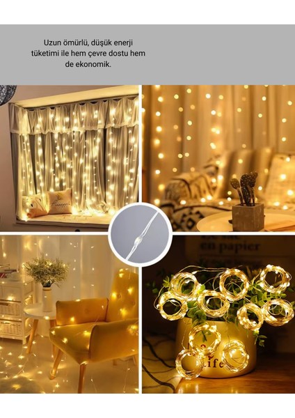 3x3 Metre Perde LED Işık – Parti ve Bahçe Dekorasyonu - N490J052-M82490 fırsatları