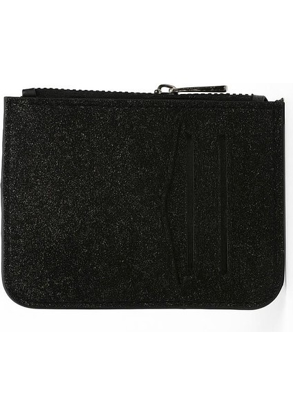 Parlak Simli Fermuar Kapamalı Cüzdan Bölümlü Şıkırtılı Kadın Kartlık