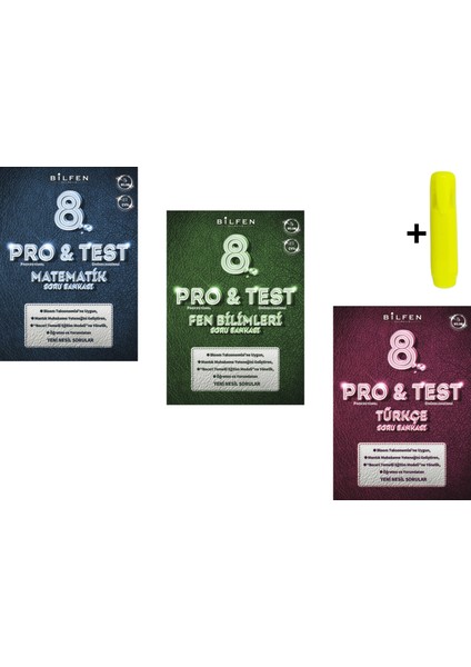 Bilfen 8. Sınıf Protest Matematik Fen Türkçe Soru Bankası Seti