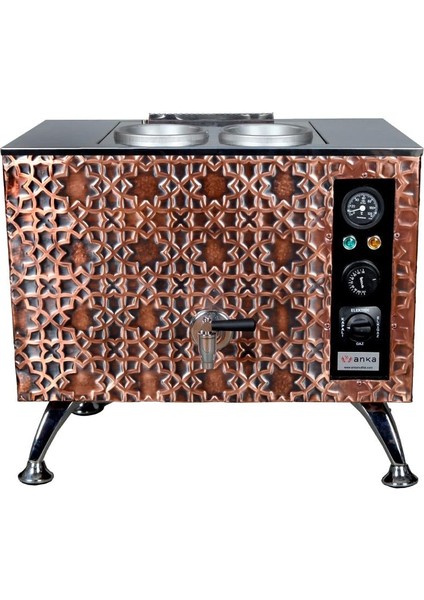 Pro Elektrikli Full Otomatik Çay Kazanı 2 Demlikli 20 Litre Bakır