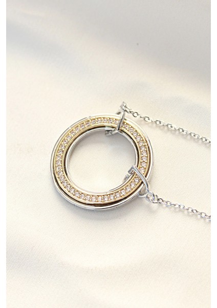 Bfs 316L Çelik Zirkon Taşlı Çift Renkli Tifany Kolye fiyatları