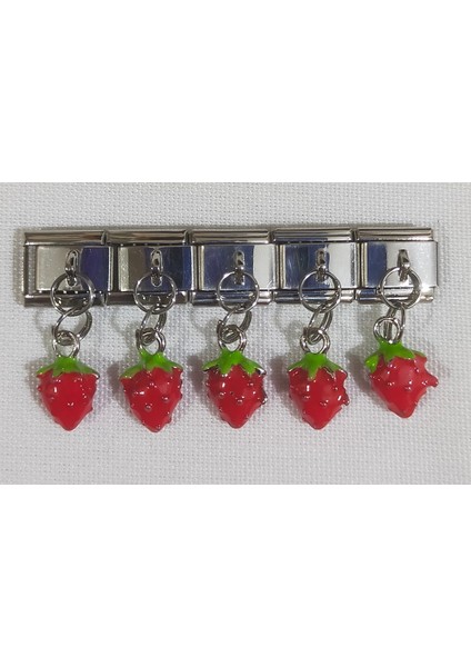 Strawberry - Çilek Charm - Italyan Bileklik Uyumlu Paslanmaz Çelik Figürlü Charm fiyatları