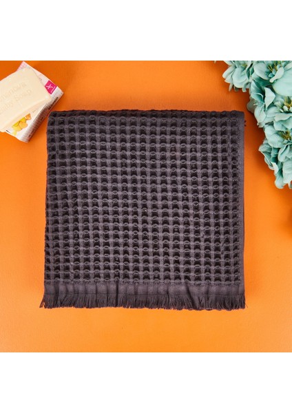 Soft Waffle Saç Havlusu - Antrasit - 50X70 cm