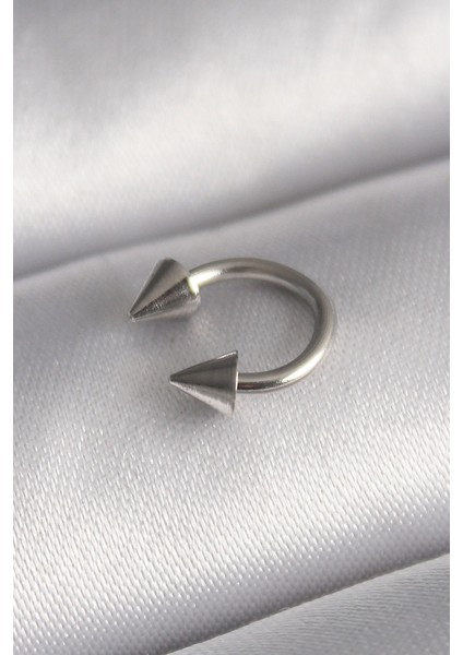 Bfs 316L Çelik Gümüş Renk Halka Çivi Model Kadın Piercing