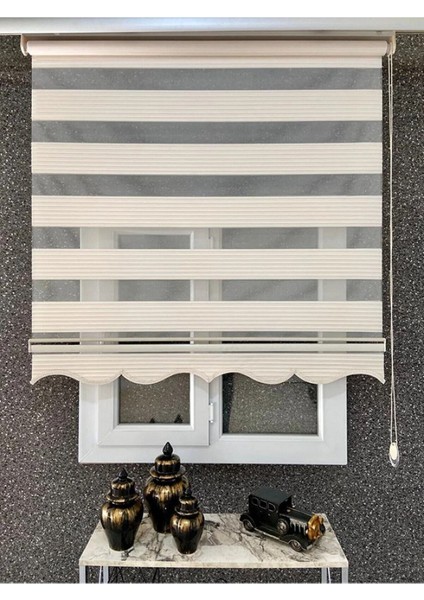 Geniş Plise Etek Dilimli Zebra Stor Güneşlik Perde