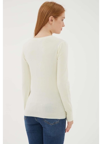 Esnek U Yaka Kazak Ekru modelleri