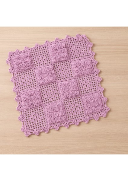 El Yapımı Lila Örgü Kare Motif Dekor – Yumuşak Pamuk Ip ile Zarif El Emeği modelleri