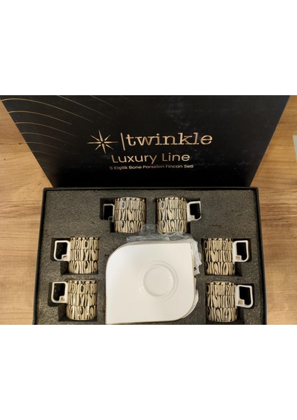 Luxury Gold Bone Porselen Kahve Fincan Takımı 410GLD02 modelleri