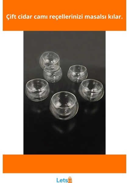 Çift Cidarlı Borosilikat Cam Reçellik 6 Adet fiyatları