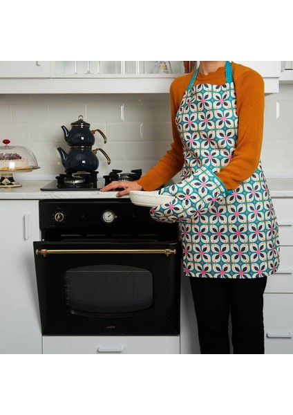 Renkli Floral Mutfak Önlüğü - 65X75 cm