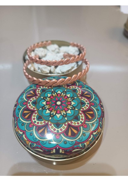 Zeolit Taşlı Nazar Teneke Kutulu ,6 mm Ince Burgu 2 Li