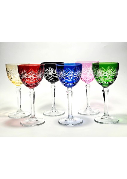 El Yapımı Kristal Star Rengarenk Dekoratif Sunumluk Kadeh Seti 6'lı fiyatları