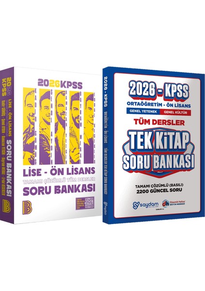 2026 Kpss Lise Ön Lisans Tüm Dersler Tamamı Çözümlü Soru Bankası - Ortaöğretim Ön Lisans Tek Kitap Soru
