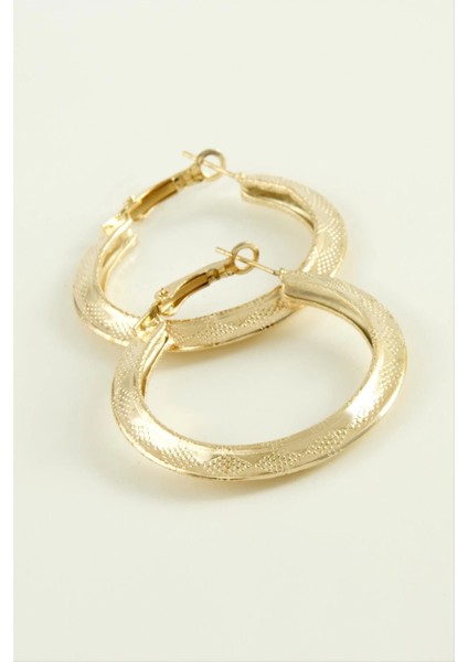 Noktalı Halka Küpe 4 cm