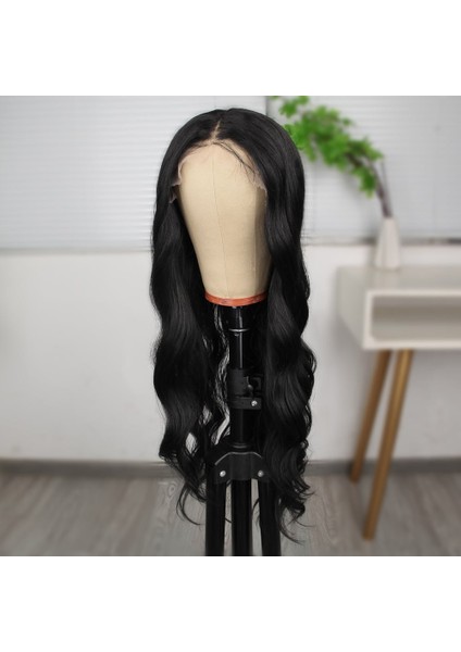 Siyah Dalgalı Fiber Sentetik Tül Peruk fırsatları