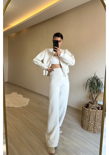 Kadın Fermuarlı Oversize Sweat ve Yüksek Bel Eşofman Takımı NM018 fırsatları