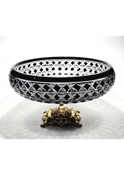 El Yapımı Kristal Desenli 28 cm Dekoratif Sunumluk Sofra Sunum Kasesi fiyatları
