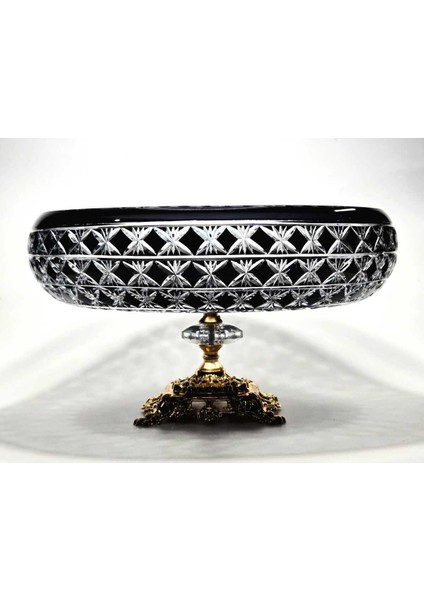 El Yapımı Kristal Desenli 28 cm Dekoratif Sunumluk Sofra Sunum Kasesi modelleri