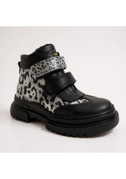 Hakiki Deri Zebra Desen Ortopedik Kız Çocuk Botu