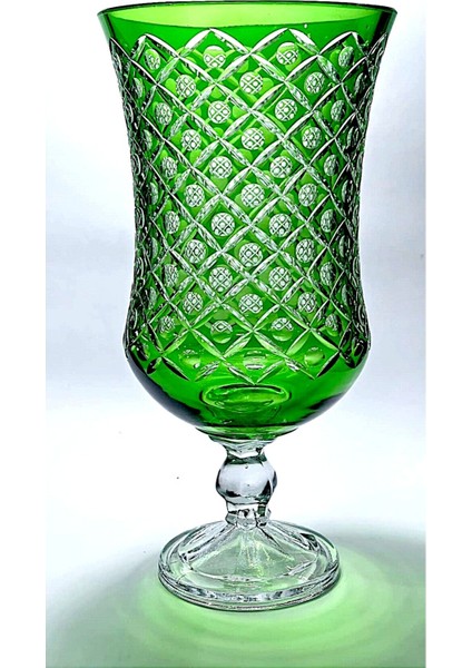 El Yapımı Kristal Desenli Lüks Saray Yeşil Dekoratif Vazo modelleri