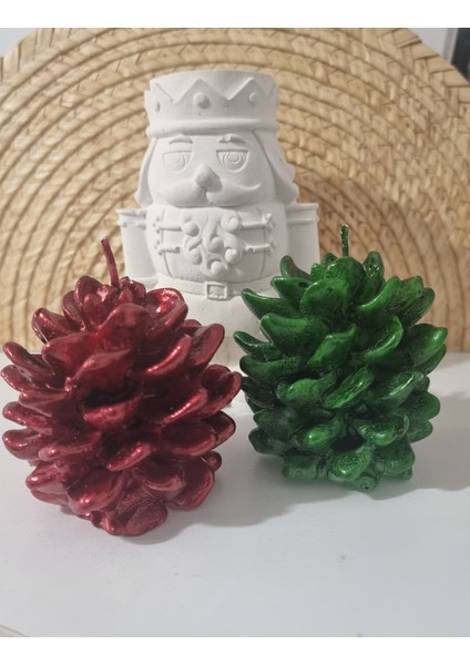 Çam Kozalak 2 Li Mum Seti