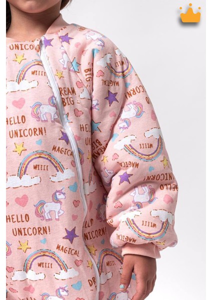 2-9 Yaş 2.5 Tog Kalın Elyaf Dolgulu Premium Kalite Çocuk Uyku Tulumu Pembe Unicorn 23504 modelleri