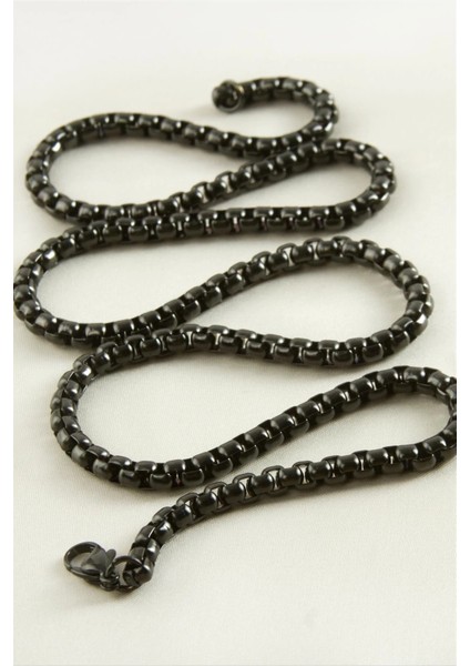 Kare Zincir Çelik Kolye 45 cm