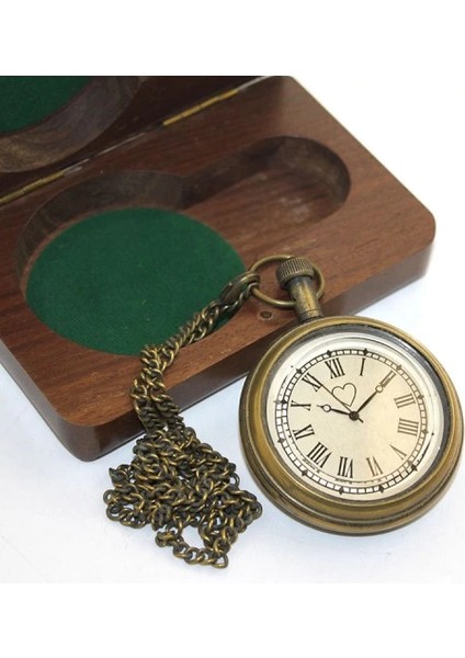 Ahşap Kutulu Pirinç Köstekli Saat Model 5