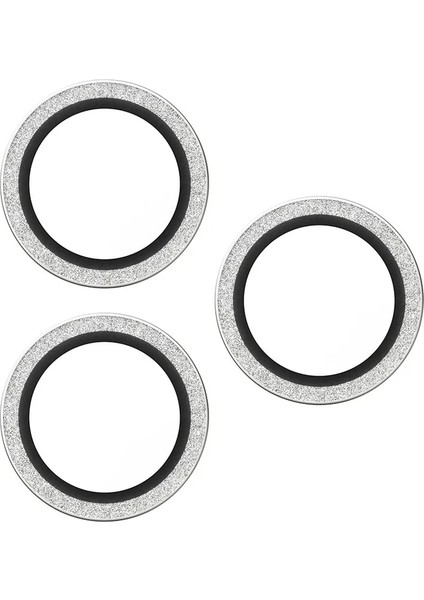 Apple 17 Pro Max Hoops Glitter Simli Silver Gümüş Kamera Lens Koruyucu (Hizalama Aparatlı) modelleri