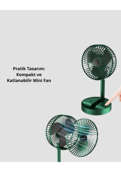 Taşınabilir Şarjlı Mini Fan – Katlanabilir Gövde, 3 Hız Kademesi modelleri