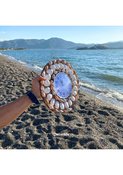 Renkli Deniz Kabuklu Dekoratif Duvar Saati El Yapımı fiyatları