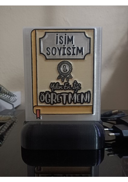Öğretmene Hediyelik Isimli Dekoratif LED Lamba M6 - Kablolu Adaptörlü - Beyaz LED Işıklı fiyatları