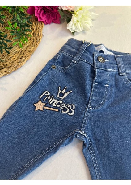 Kız Bebek/çocuk Nakışlı Kot Pantolon modelleri