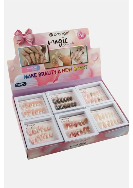 Orange 96 Adet Takma Tırnak Süsü modelleri