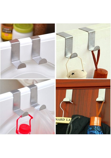 8 Li Metal Kapı Arkası -Dolap Kapağı - Çekmece Üstü Havlu Askısı