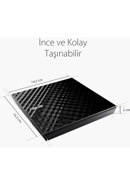 Asus SDRW-08D2S-U 24X Okuma/8x Yazma USB Slım Dvd-Rw Siyah