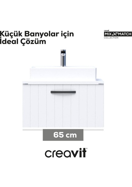 D10 Next Lavabo Dolabı Çekmeceli 65 cm Beyaz Lake fiyatları