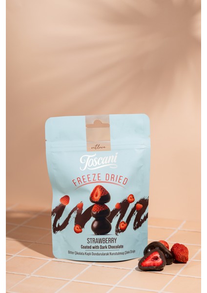 Bitter Çikolata Kaplı Dondurularak Kurutulmuş Çilek Draje modelleri