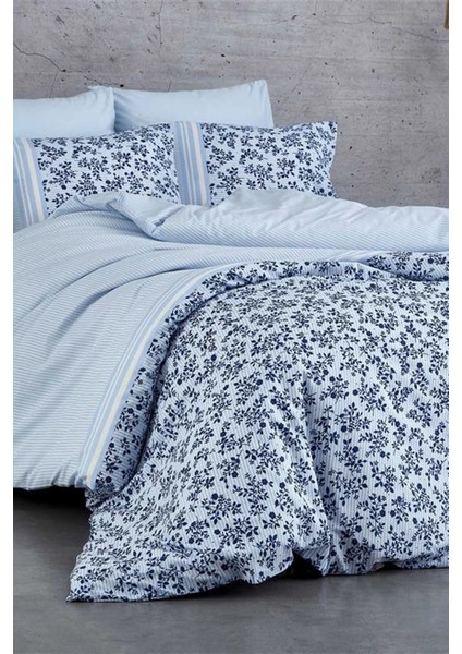 Çift Kişilik Nevresim Takımı Pamuklu Mavi Düş Çiçekleri fiyatları