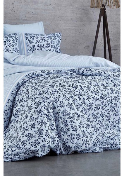 Çift Kişilik Nevresim Takımı Pamuklu Mavi Düş Çiçekleri modelleri