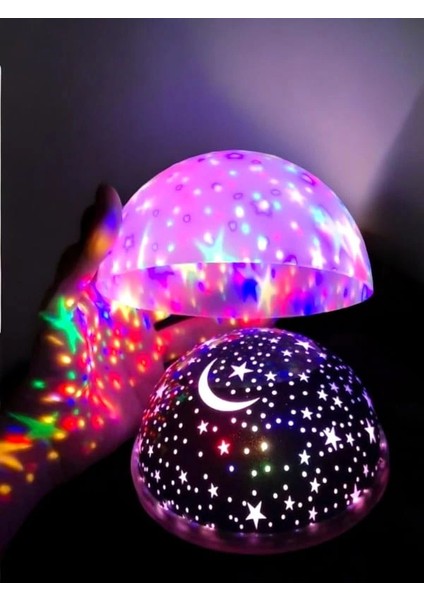 Yıldızlı Gökyüzü Efektli Projektörlü Masa ve Gece Lambası
