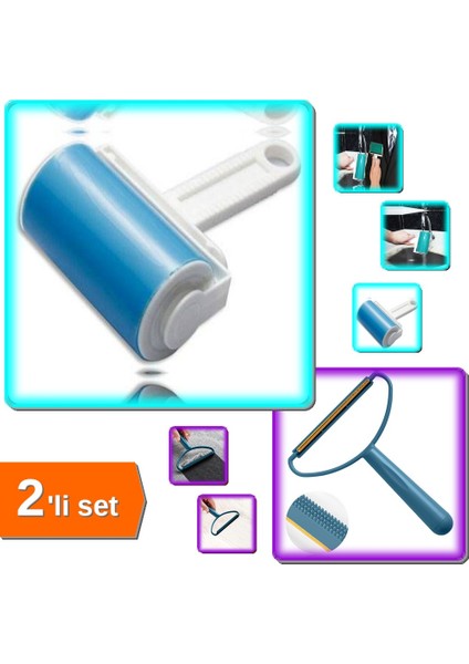 Kazak + Elbise + Çift Taraflı Tüy Toparlayıcı + Tüy ve Toz Toplama Rulosu 2li Set - Z8F4Q1