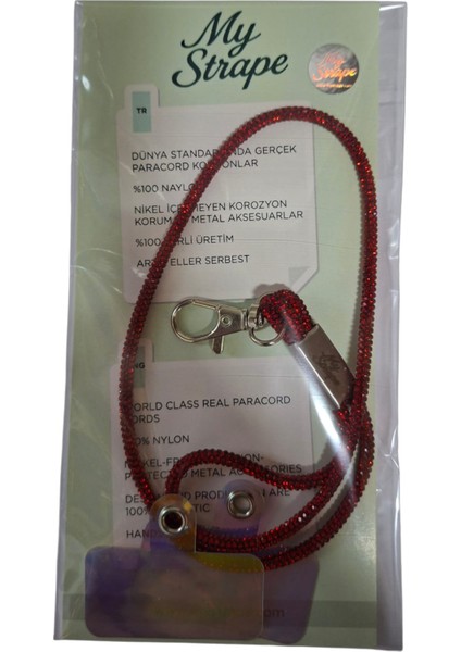 Kırmızı Taşlı Telefon El Askısı Tüm Kılıflara Uyumlu modelleri